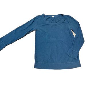 J.Crew Women’s Long Sleeve Tee M Blue Scoop Neck Cuff Hem Casual Classic